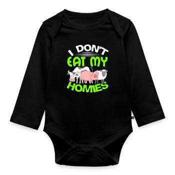 vegan - Body Bébé bio manches longues - noir - Devant