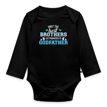 Godfather - Organic Longsleeve Baby Bodysuit - black - Front