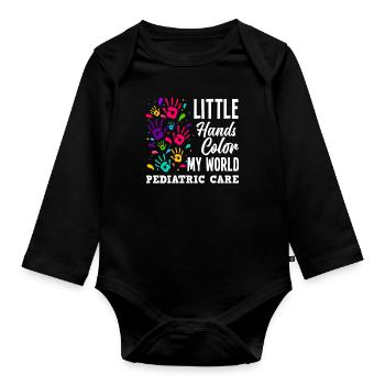 Kinderkrankenschwester Kinderkrankenpflegerin - Baby Bio-Langarm-Body - Schwarz - Vorne