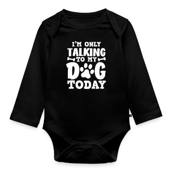 Dog owner, dog lover, dog lover - Organic Longsleeve Baby Bodysuit - black - Front