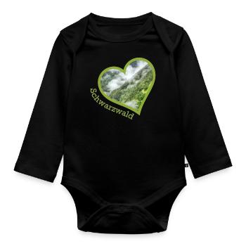 black forest - Organic Longsleeve Baby Bodysuit - black - Front