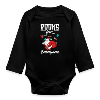 Lustiges Weihnachten Bücher für alle Geschenk - Baby Bio-Langarm-Body - Schwarz - Vorne