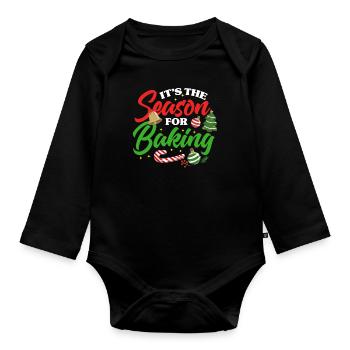 Christmas cookie team baking Christmas cookies - Organic Longsleeve Baby Bodysuit - black - Front