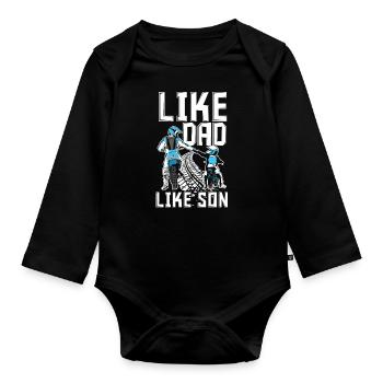 Dirt Bike Motocross Rider Motorcycle Gifts - Organic Longsleeve Baby Bodysuit - black - Front