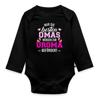 Uroma - Baby Bio-Langarm-Body - Schwarz - Vorne