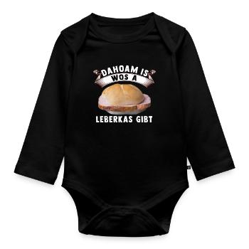 Leberkas - Baby Bio-Langarm-Body - Schwarz - Vorne