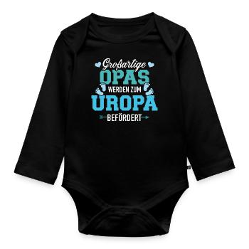 Uropa - Baby Bio-Langarm-Body - Schwarz - Vorne