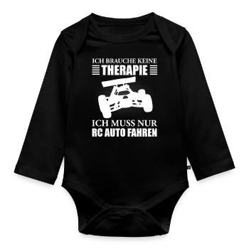 RC Auto Car Modellauto Modellbau Lustiger Spruch - Baby Bio-Langarm-Body - Schwarz - Vorne