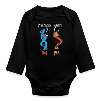 DNA RNA Funny Biology Anatomy Genetics Poison - Organic Longsleeve Baby Bodysuit - black - Front