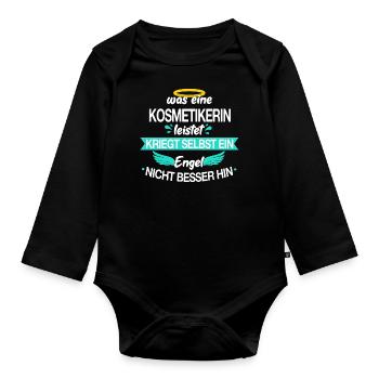 Kosmetikerinnen Kosmetikerin Engel Beruf Spruch - Baby Bio-Langarm-Body - Schwarz - Vorne