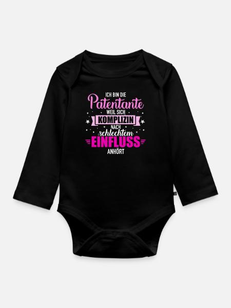 Patentante - Baby Bio-Langarm-Body - Schwarz