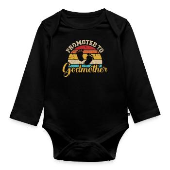 Godmother - Organic Longsleeve Baby Bodysuit - black - Front