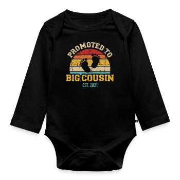 Big cousin 2021 - Organic Longsleeve Baby Bodysuit - black - Front