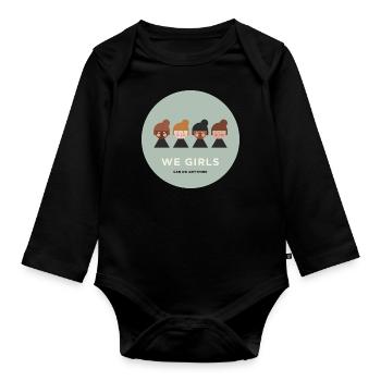 WE GIRLS CAN DO ANYTHING - Organic Longsleeve Baby Bodysuit - black - Front