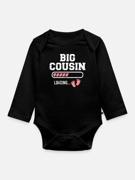 Große Cousine - Baby Bio-Langarm-Body - Schwarz