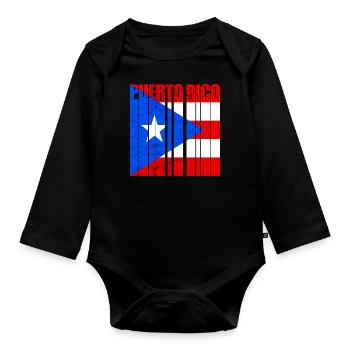 Puerto Rico - Baby Bio-Langarm-Body - Schwarz - Vorne