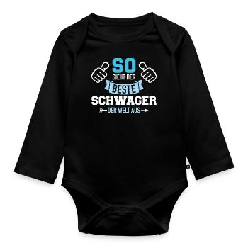 Schwager - Baby Bio-Langarm-Body - Schwarz - Vorne
