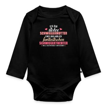 Schwiegermutter - Baby Bio-Langarm-Body - Schwarz - Vorne