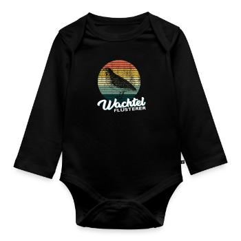 Lustige Wachteljagd Shirt Geschenkidee Tierliebe - Baby Bio-Langarm-Body - Schwarz - Vorne