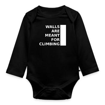 Walls Are Meant For Climbing - Baby Bio-Langarm-Body - Schwarz - Vorne