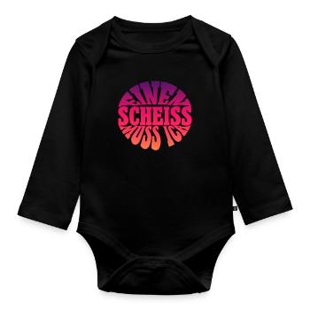 I have to give a shit saying Say a shit - Organic Longsleeve Baby Bodysuit - black - Front