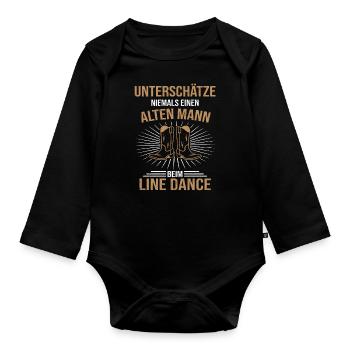 Line Linedance - Body Bébé bio manches longues - noir - Devant