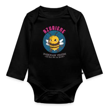 Trainee bee At some point I will understand trainee - Organic Longsleeve Baby Bodysuit - black - Front