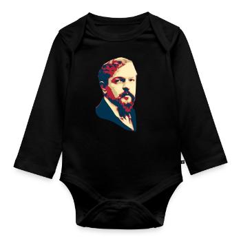 Claude Debussy - Organic Longsleeve Baby Bodysuit - black - Front