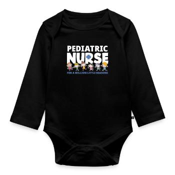 Kinderkrankenschwester Kinderkrankenpflegerin - Baby Bio-Langarm-Body - Schwarz - Vorne