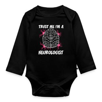 Neurologie Neurologie Gehirn Wissenschaft Neuro - Baby Bio-Langarm-Body - Schwarz - Vorne
