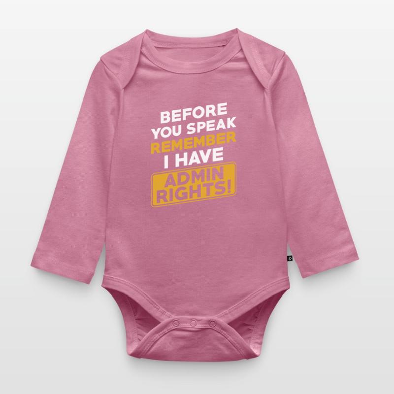 Administrator Computer Scientist Programmer Admin Organic Longsleeve Baby Bodysuit
