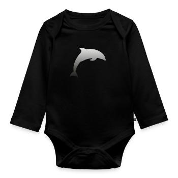 Dolphin - Organic Longsleeve Baby Bodysuit - black - Front