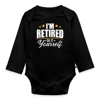 pension - Organic Longsleeve Baby Bodysuit - black - Front