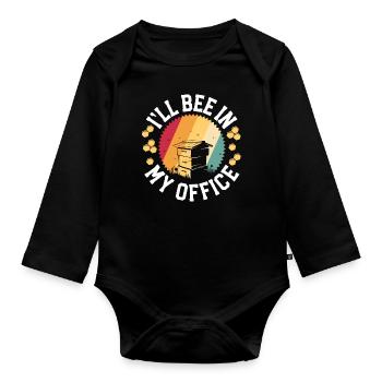 Retro Imker Geschenke für Papa Männer Ich werde in meinem sein - Baby Bio-Langarm-Body - Schwarz - Vorne