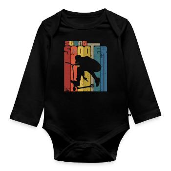 scooter rétro - Body Bébé bio manches longues - noir - Devant