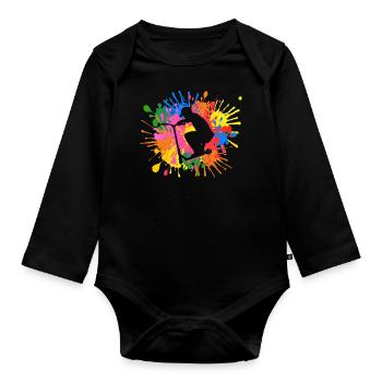 Stunt Scooter - Baby Bio-Langarm-Body - Schwarz - Vorne