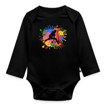 Scooter acrobatique - Body Bébé bio manches longues - noir - Devant