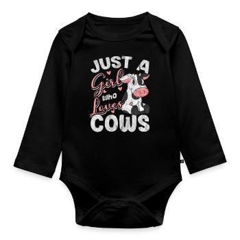 Vache - Body Bébé bio manches longues - noir - Devant
