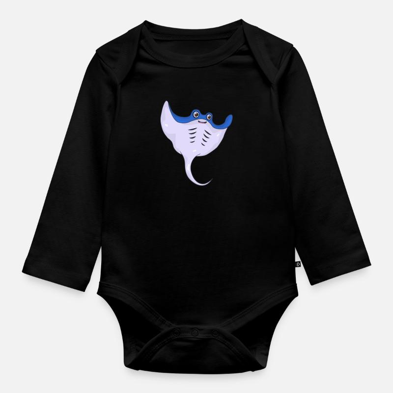 Rochen - Baby Bio-Langarm-Body - Schwarz