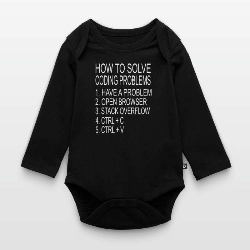 Programmer coder solving computer science problems Organic Longsleeve Baby Bodysuit