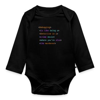 99 petits bugs dans le codage du programmeur de code - Body Bébé bio manches longues - noir - Devant