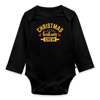 Christmas Baking Crew Team family bake cookies - Organic Longsleeve Baby Bodysuit - black - Front