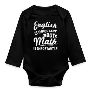 L'anglais est important Les mathématiques sont importantes - Body Bébé bio manches longues - noir - Devant