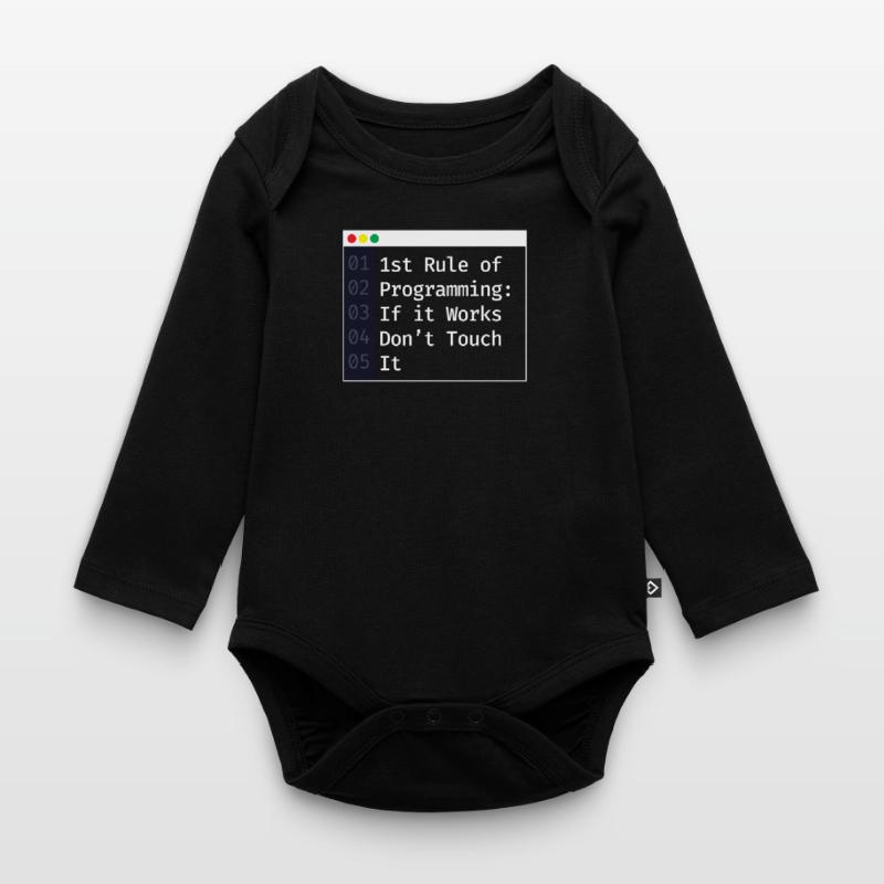 1ère règle de programmation du codage du programmeur Body Bébé bio manches longues