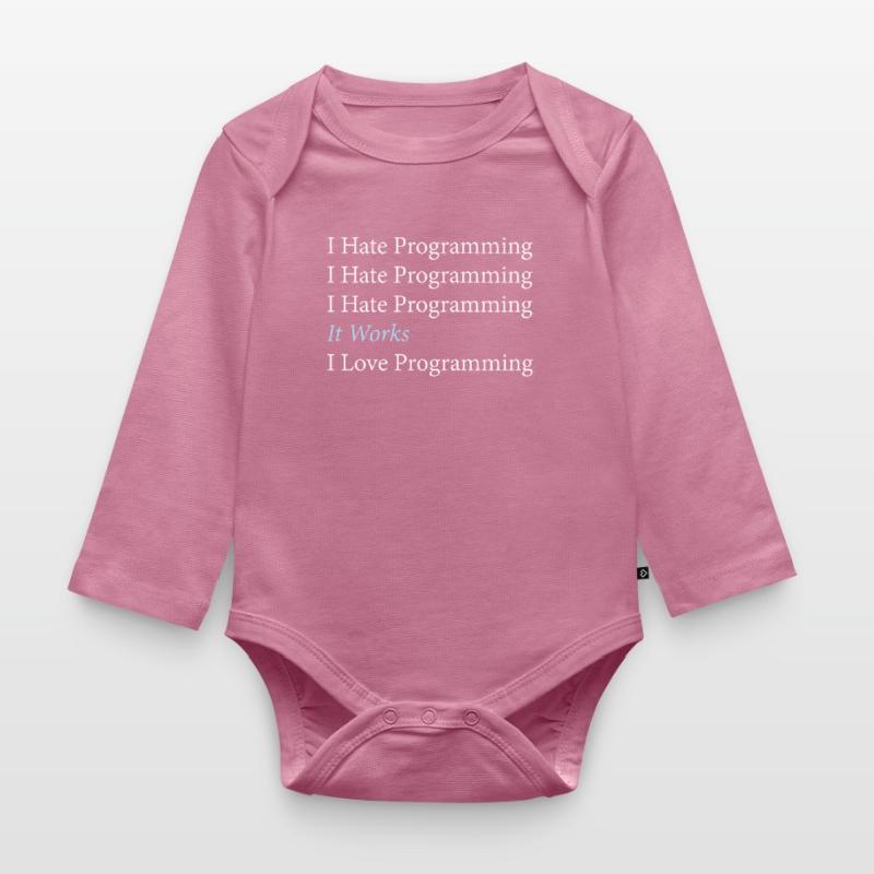 I Hate Programming Programmer Coding Organic Longsleeve Baby Bodysuit