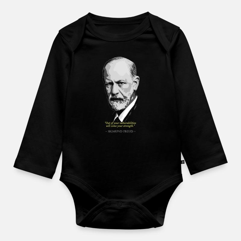 Sigmund Freud Citation - Body Bébé bio manches longues - noir