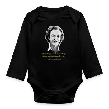 Richard Feynman Quote - Organic Longsleeve Baby Bodysuit - black - Front