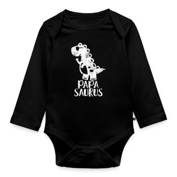 PapaSaurus Meilleur papa Papa Saurus DaddySaurus - Body Bébé bio manches longues - noir - Devant