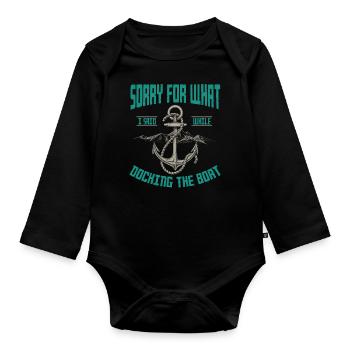 Marin disant, amarrage du bateau, bateau, bateaux, bateau - Body Bébé bio manches longues - noir - Devant