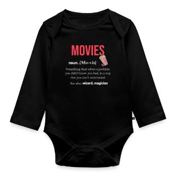 Film - Body Bébé bio manches longues - noir - Devant